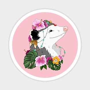 Opossum with tropical vibes Magnet